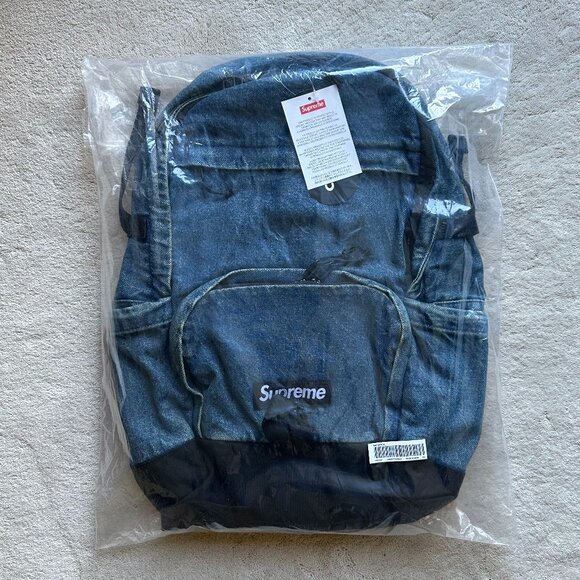 SOLD OUT authentic SUPREME FW25 ‘Washed Indigo’ DENIM BACKPACK OS - Picture 5 of 11